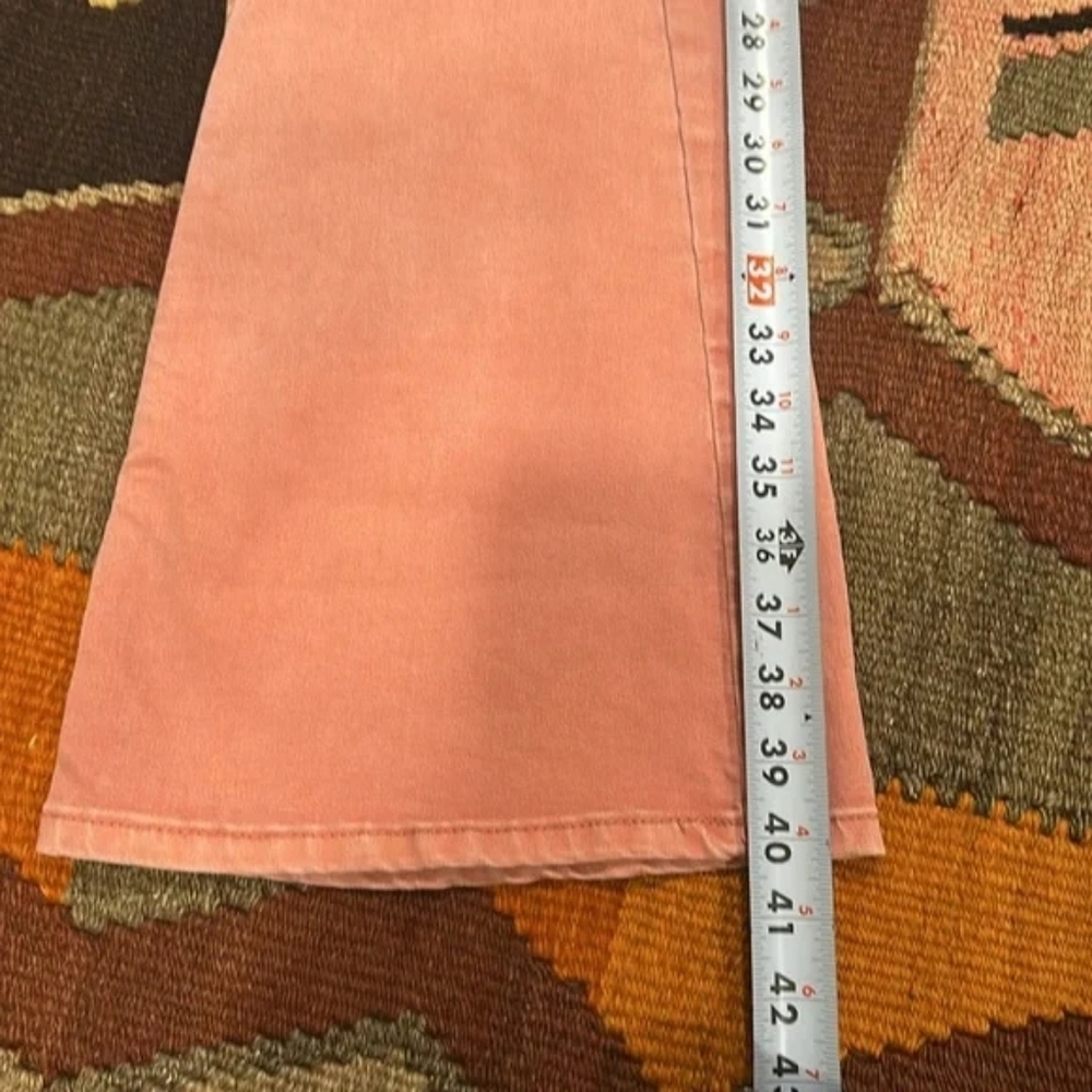 Free People Penny Pull On Flare Denim Jeans Pink Rose Size 27 NWOT - Picture 10 of 16